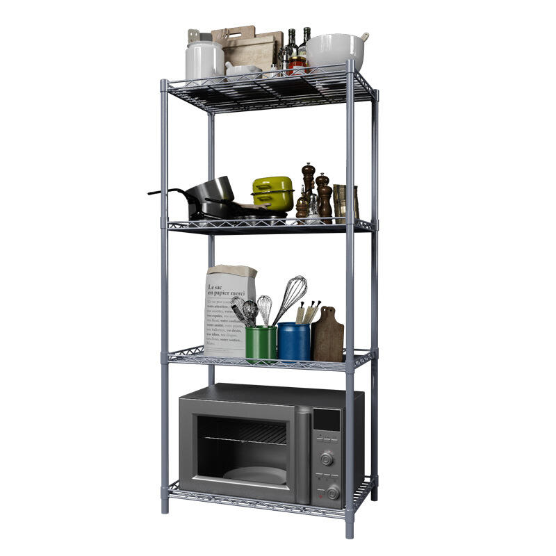 3/4/5 Tier Heavy Duty Adjustable Metal Wire Storage Chrome Rack ...