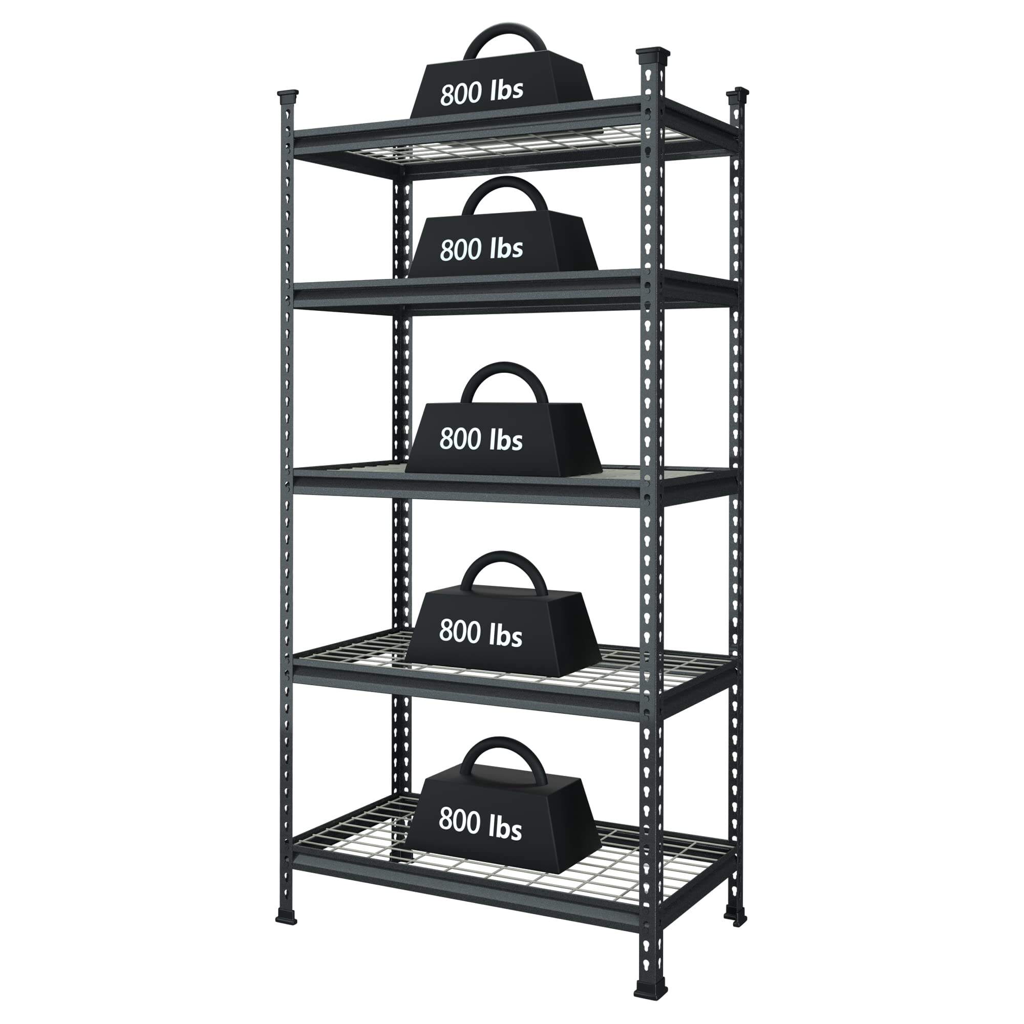 Customizable 5-Tier Wire Decking Racks Multi-Layer Adjustable Boltless Steel Shelving Industrial Warehouse Use Stackable Racking