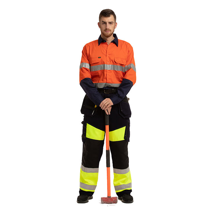 AS/NZS 1906 Mining Construction Workwear Suits Mens Hi Vis Reflective Working Shirt