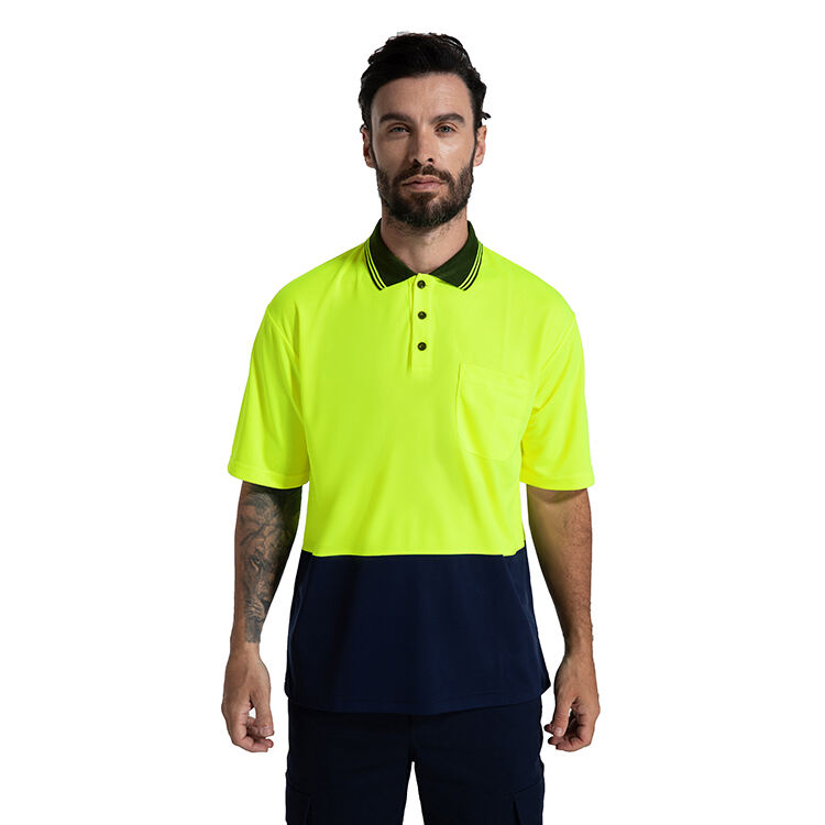 Guardever Hi Vis Two Tone Birdeye Quick Dry Workwear safety mining Security Short Sleeves Polo shirts