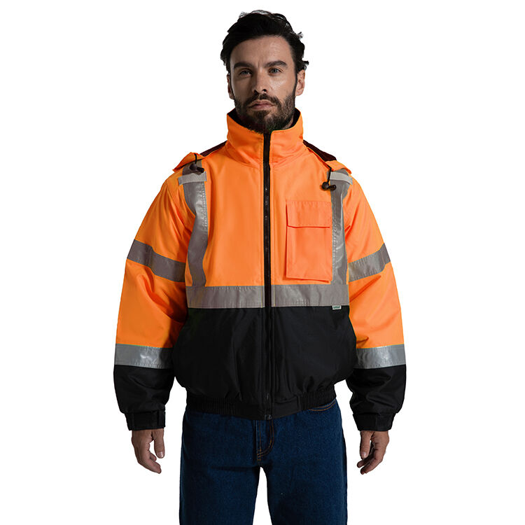 Hot Sale Hi Vis Bulit-in Pocket Fleece Workwear Waterproof Windproof ...