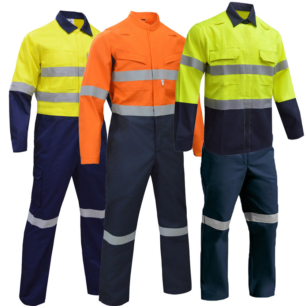 Preta sur komandilon Personigita Laborvestaĵo NFPA2112 AS/NZS ISO 11612 11611 Flamresista Laborvestaĵo