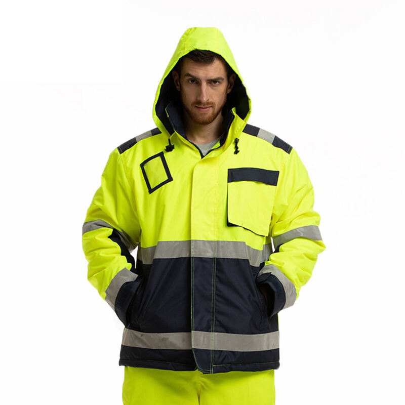 Industrial Hi Vis Reflective Windproof Waterproof  Pullover Railway Road Traffic Mining Safety Work Jacket