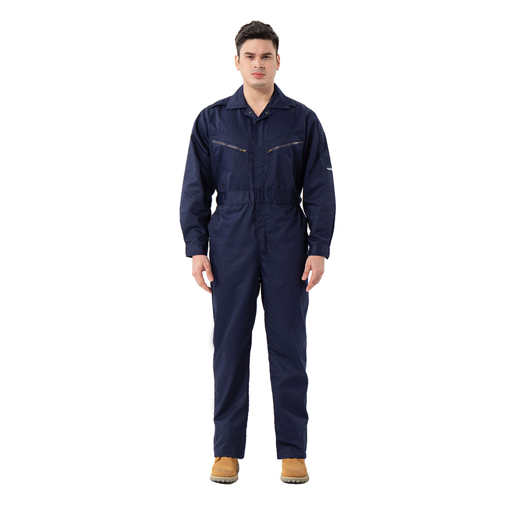 Factory Direct Breathable Work Coverall Metal Zipper Affordable Construction Loose Fit Twill Boiler Suit Men