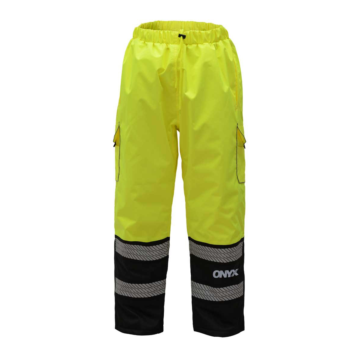 Factory Customize Elastic Waist Safety Work Pants Waterproof Hi Vis Reflective 300D Oxford Working Uniforms Trousers