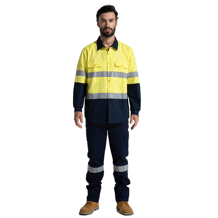 Guardever Customizable Australian Mechanic Mining Safety Workwear Reflective Cotton Drill High Vis Clothes