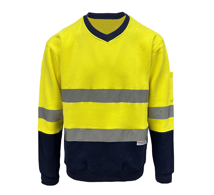 Nyumbani Zofanana Chete Mphamvu Zosavuta Zomwe Akuwona Refleksi Fleece Sweatshirt 3M Taped V Neck 100% Cotton Hi Vis Jumper Fleece