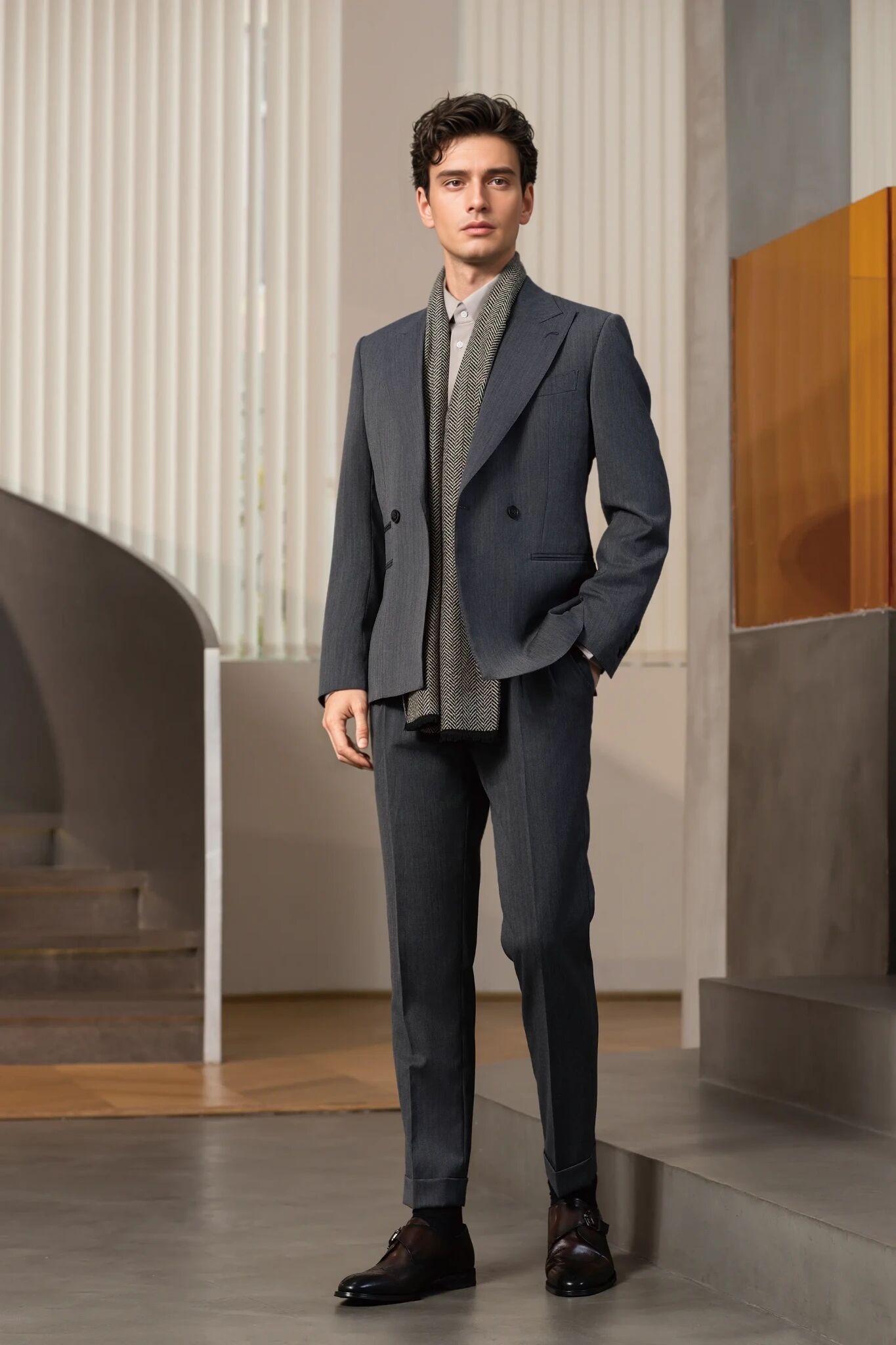 2025 Tuxedo Gray  Suit 8703