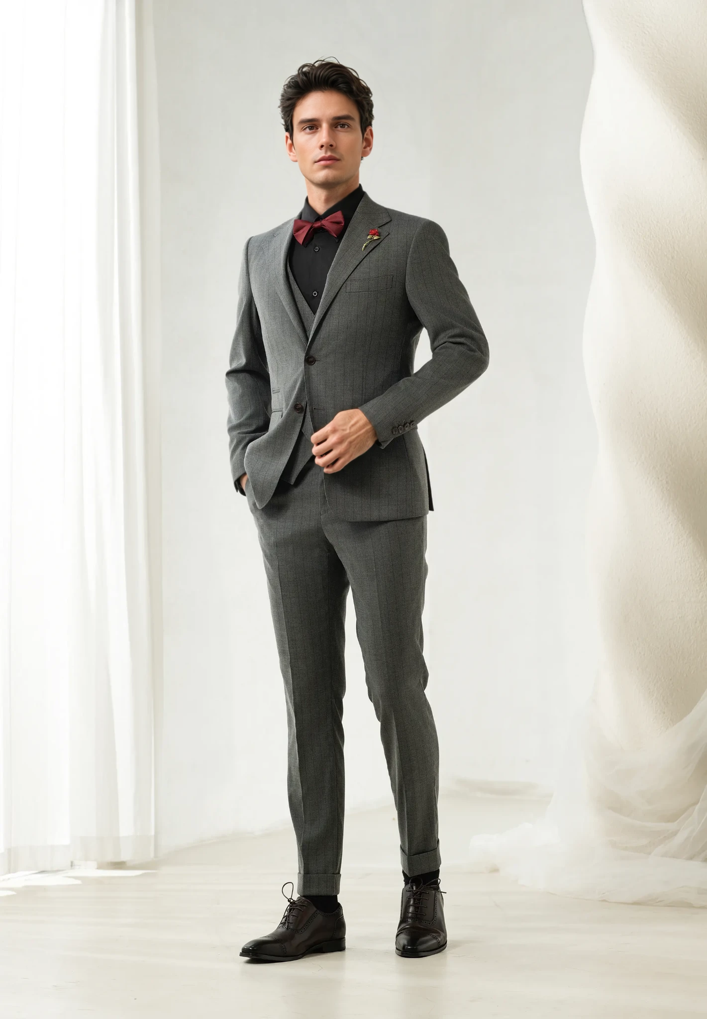 2025 Tuxedo Dark Gray  Suit  6752