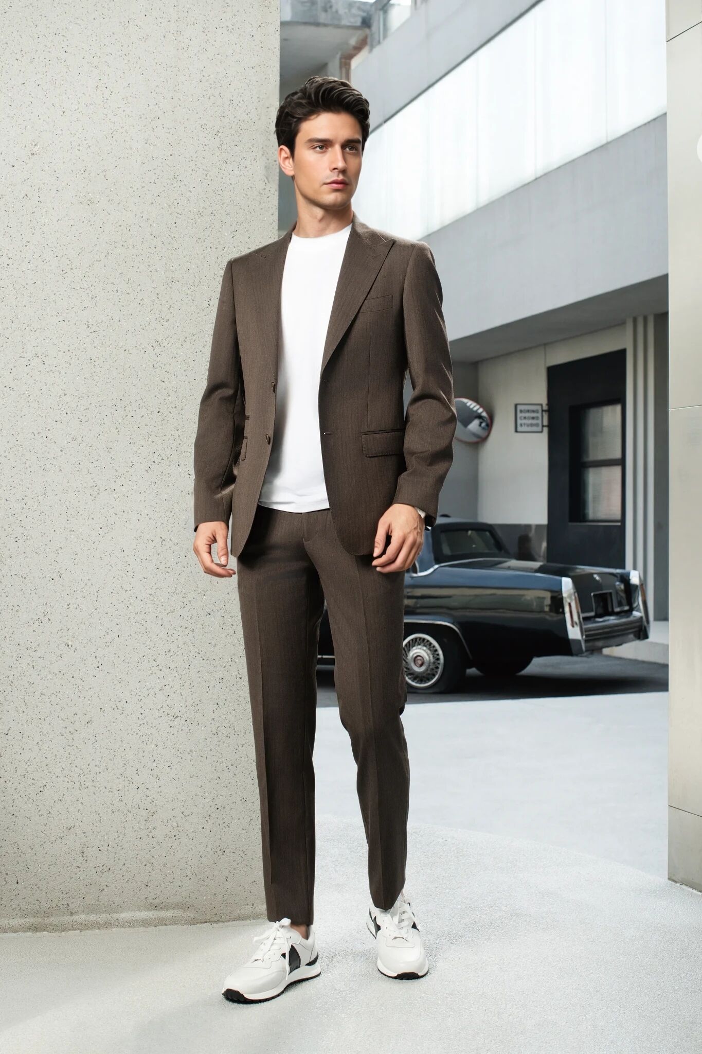 traje amarillo-marrón para esmoquin 2025 8802