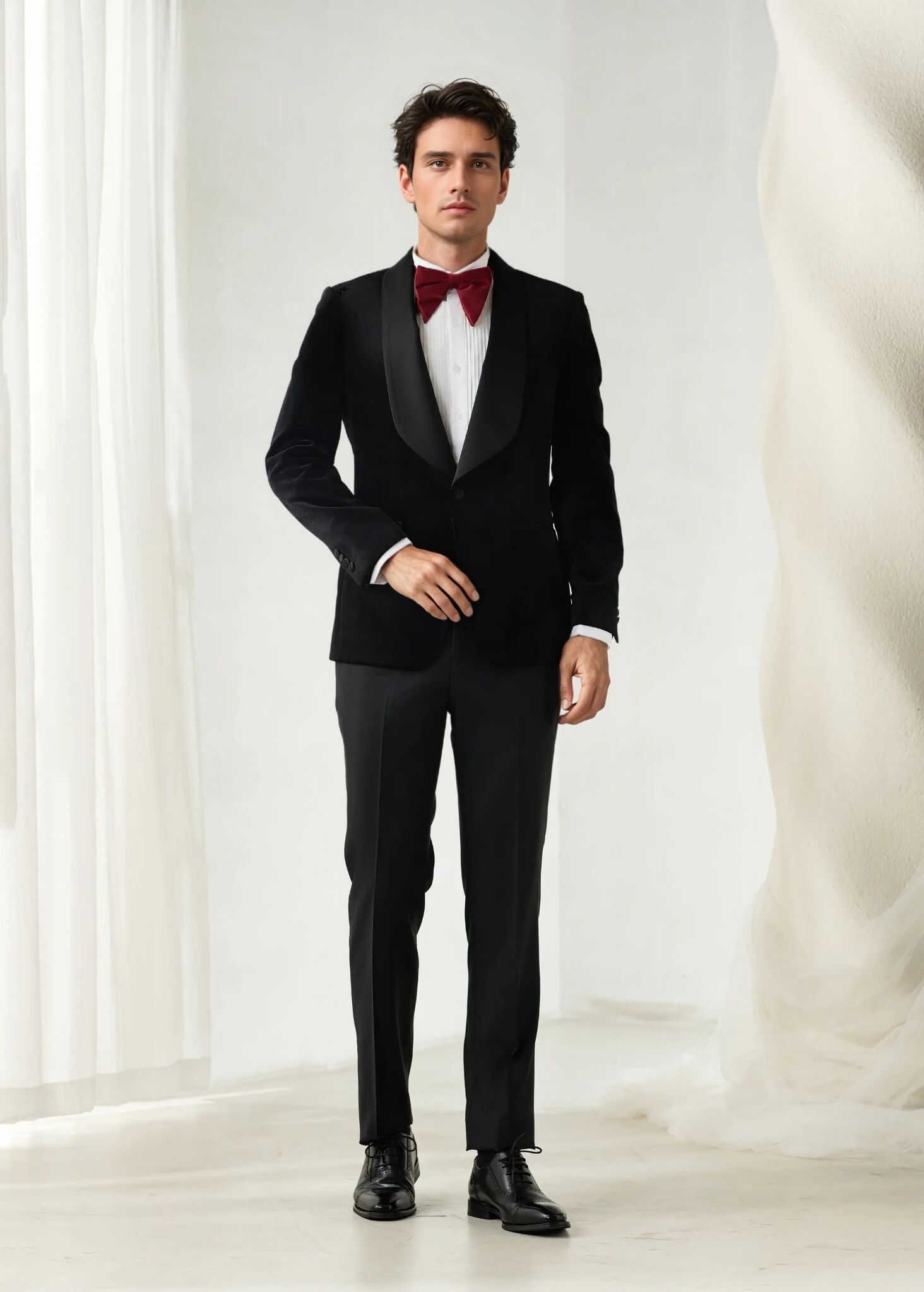 2025 Tuxedo Dark Black  Suit 6615