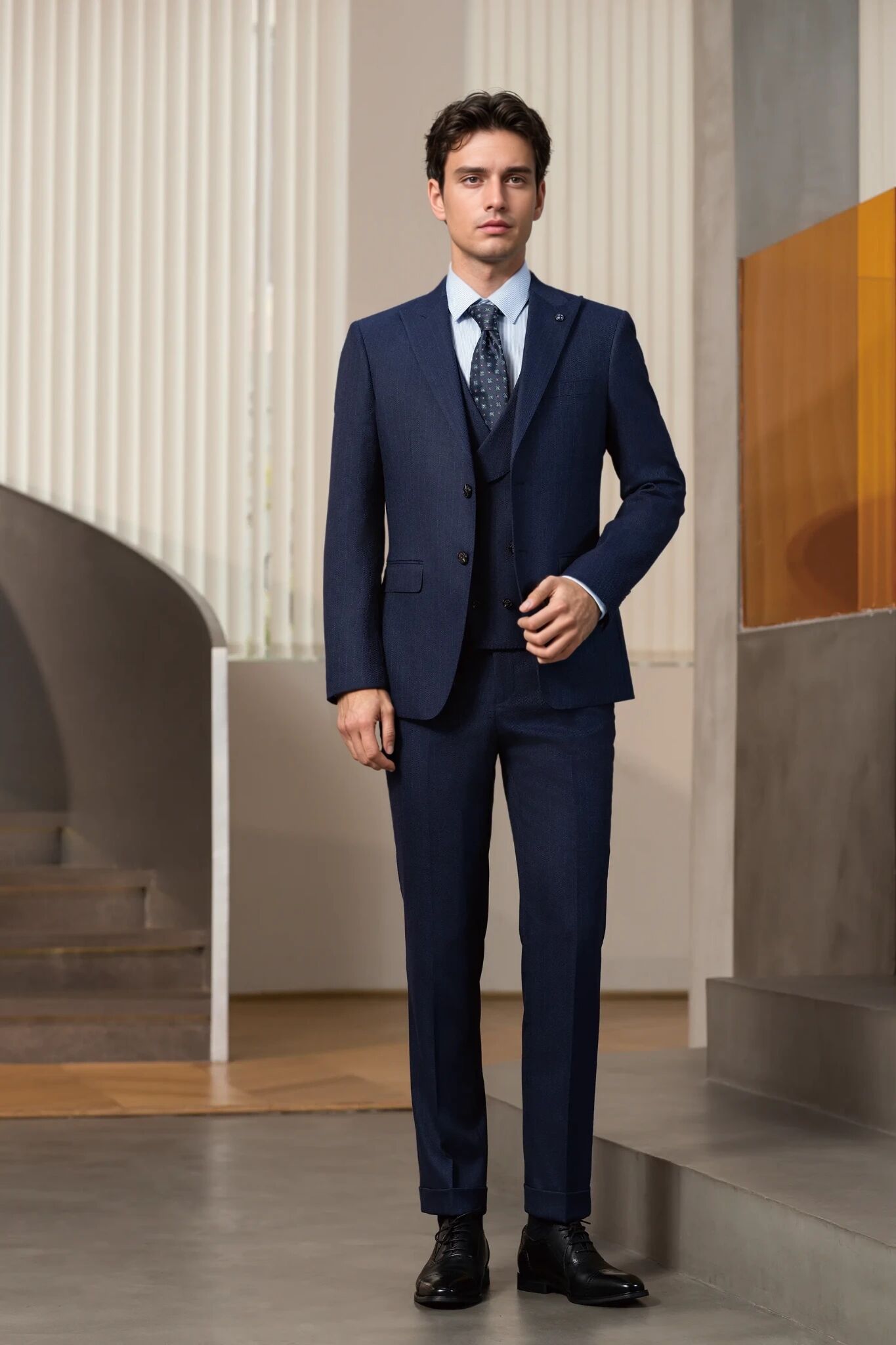 2025 Tuxedo Navy Blue  Suit 6719