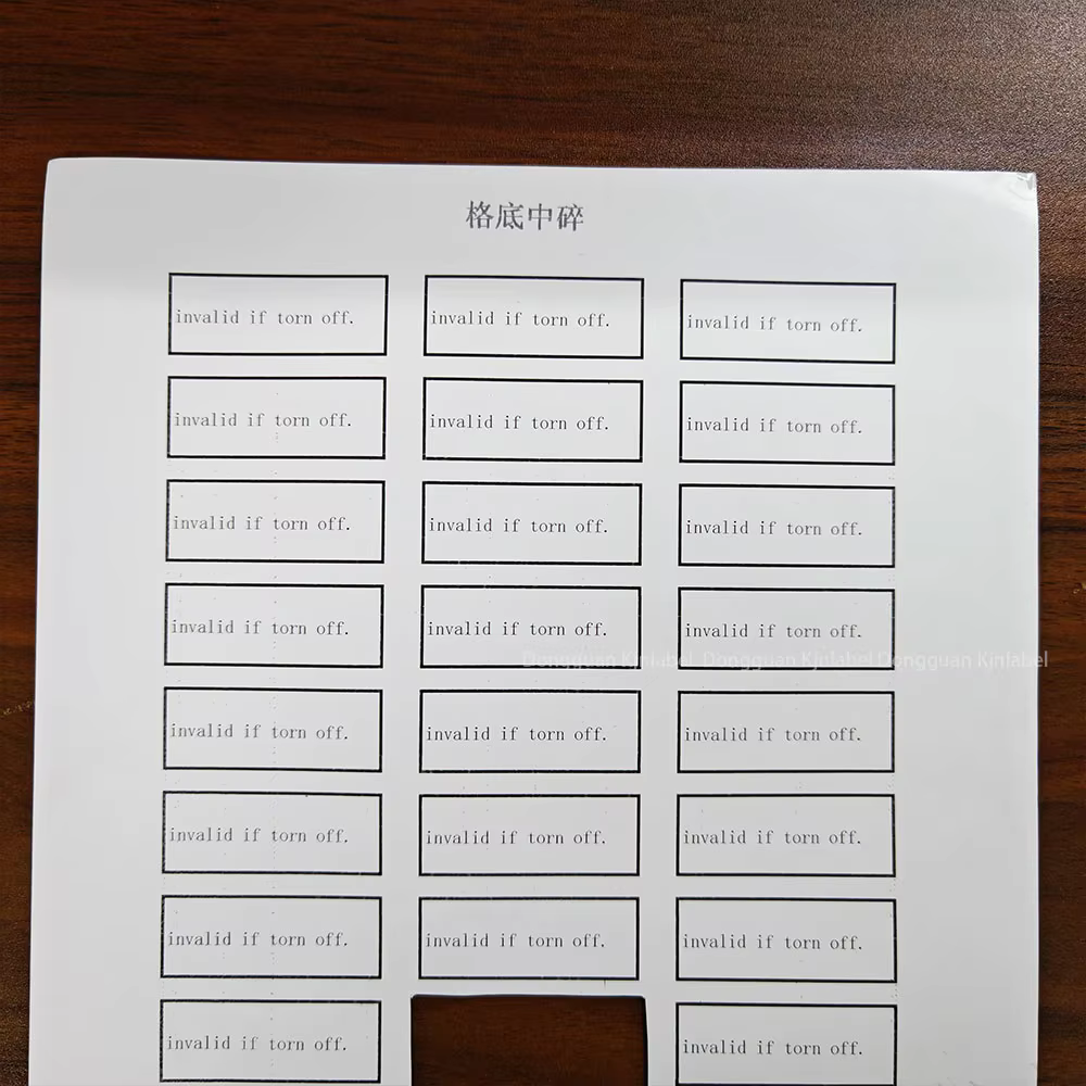 Destructible Blank Eggshell Sticker Roll 80mic Vinyl Custom Eggshell Sticker Fragile Vinyl Paper Label Eggshell Sticker Paper manufacture