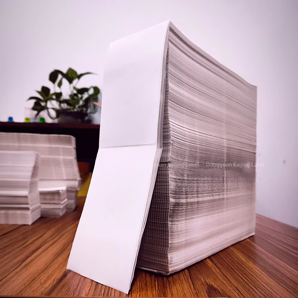100x150 Thermal Labels 10000 Sticky Sticker Custom 4x6 Fanfold Sticky Shipping Label for Thermal Printers 500 Labels Per Stack manufacture