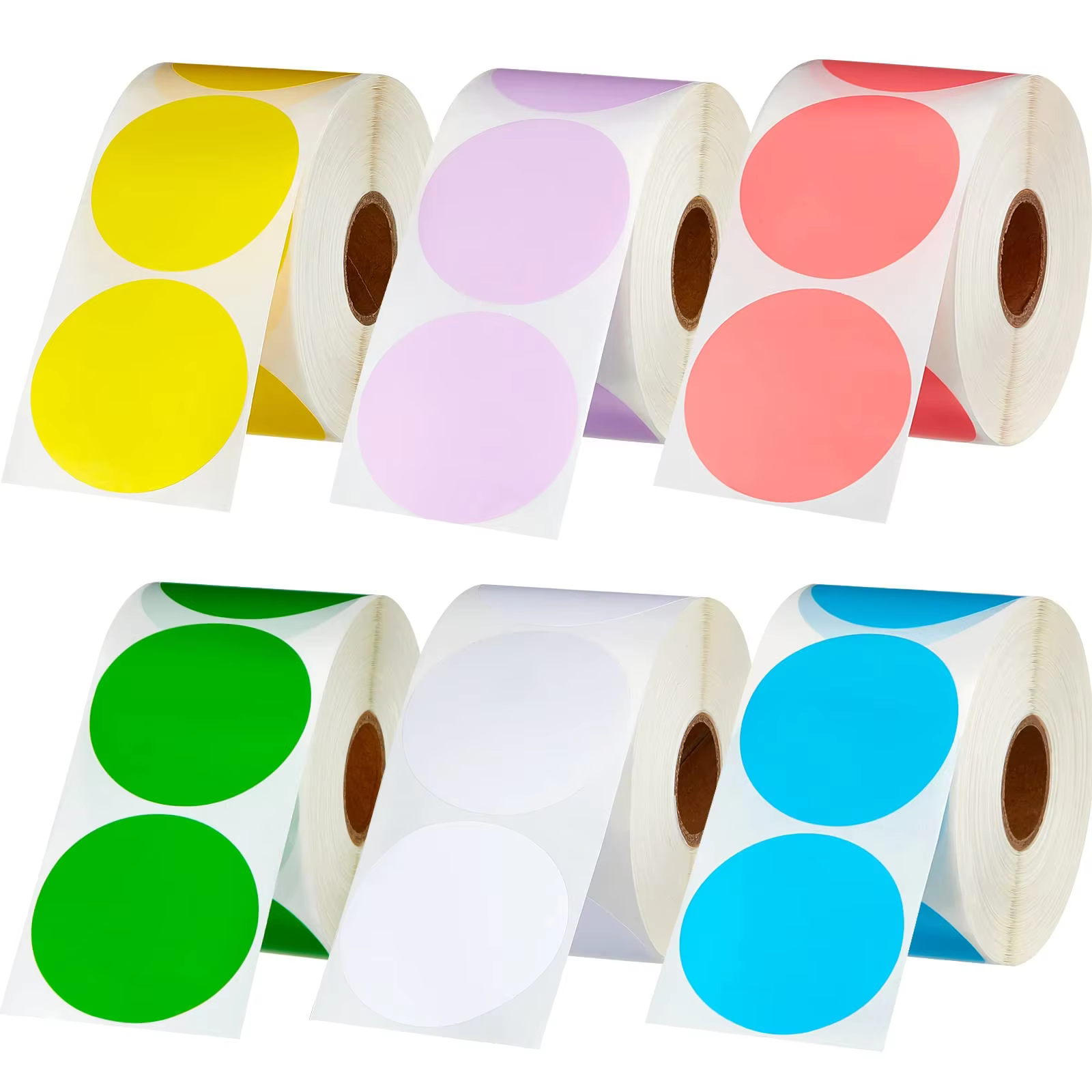 Round Colored Thermal Label 50mm Circle Self-adhesive Waterproof Hot Melt Multi-purpose Roll Sticker Label Direct details