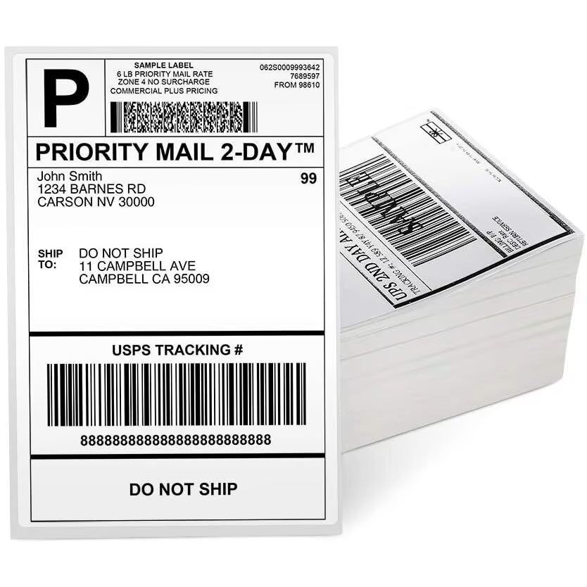 Custom Pink 4x6 Thermal Packaging Labels Self Adhesive Colored A6 Direct Thermal Sticker Labels Compatible with Thermal Printer factory