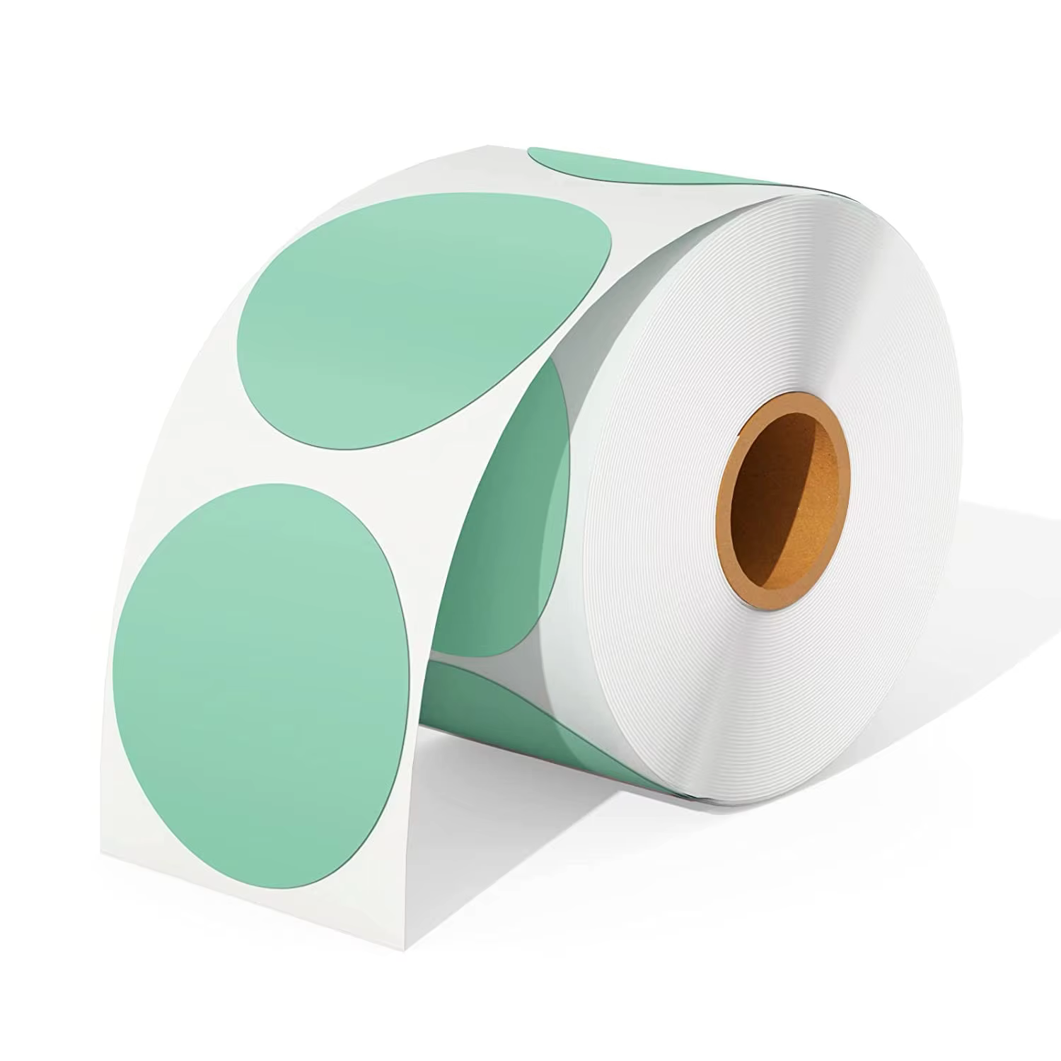 MOQ 1 Roll Colorful Direct Thermal Paper Adhesive Sticker Circle Shape 50mm Colored Round Thermal Labels with Custom Logo factory