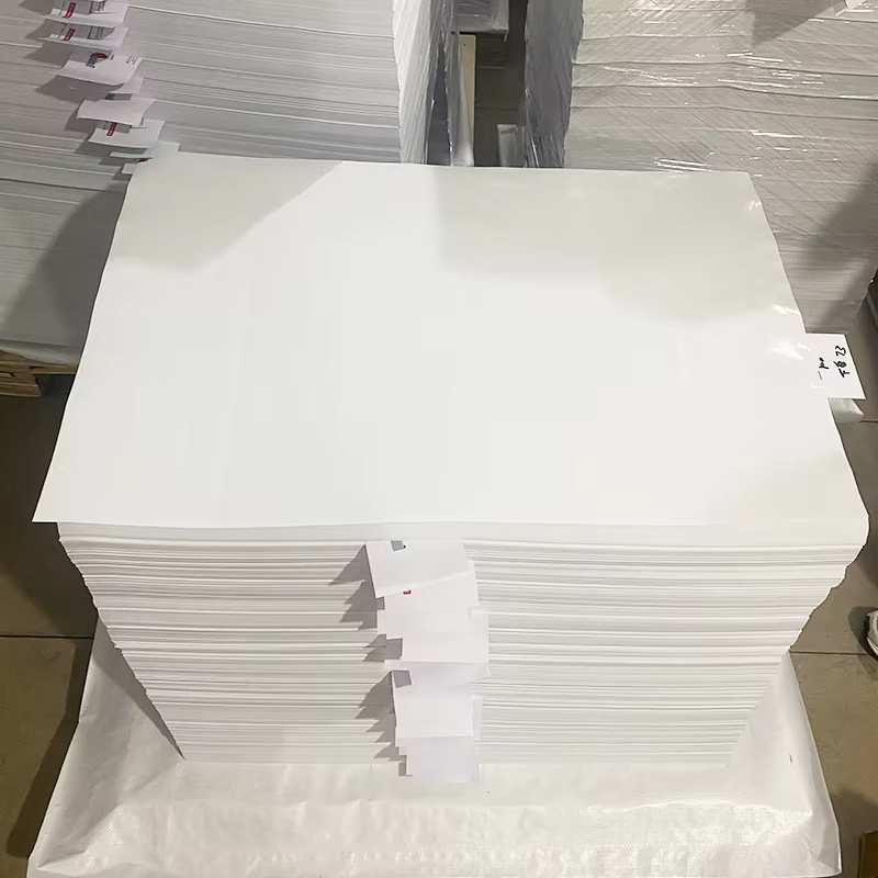 70x100 Adhesive Paper Sheet Glossy White Self-Adhesive Label Sticker Paper with Back Slits for Inkjet Laser Offset Printing factory