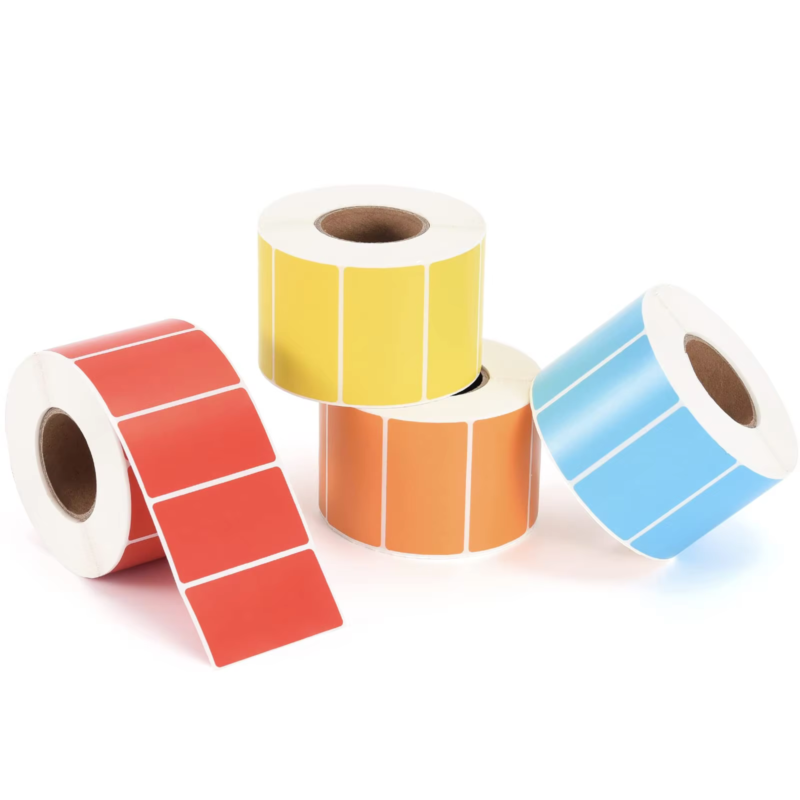 Rectangular Colored Thermal Labels Stickers 2 X 1 Inch Assorted Color Coding Labels Rolls Adhesive Solid Colors Tags factory