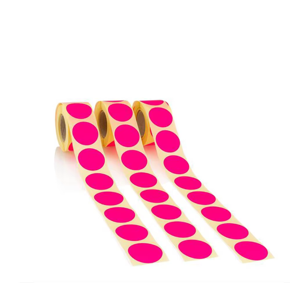 Customized 2 Inch Colored Thermal Label Sticker Roll Self-Adhesive for Candy and Olive Oil Packaging manufacture