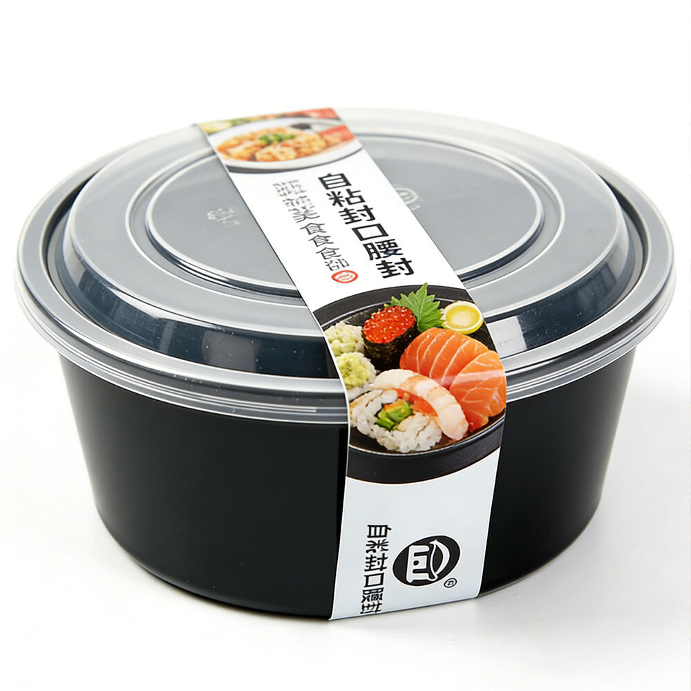Takeaway Boxes Sealing Tape Label Food Grade Tamper Evident Waist Self Adhesive Band Self-stick Seal Strip for Bento Sushi