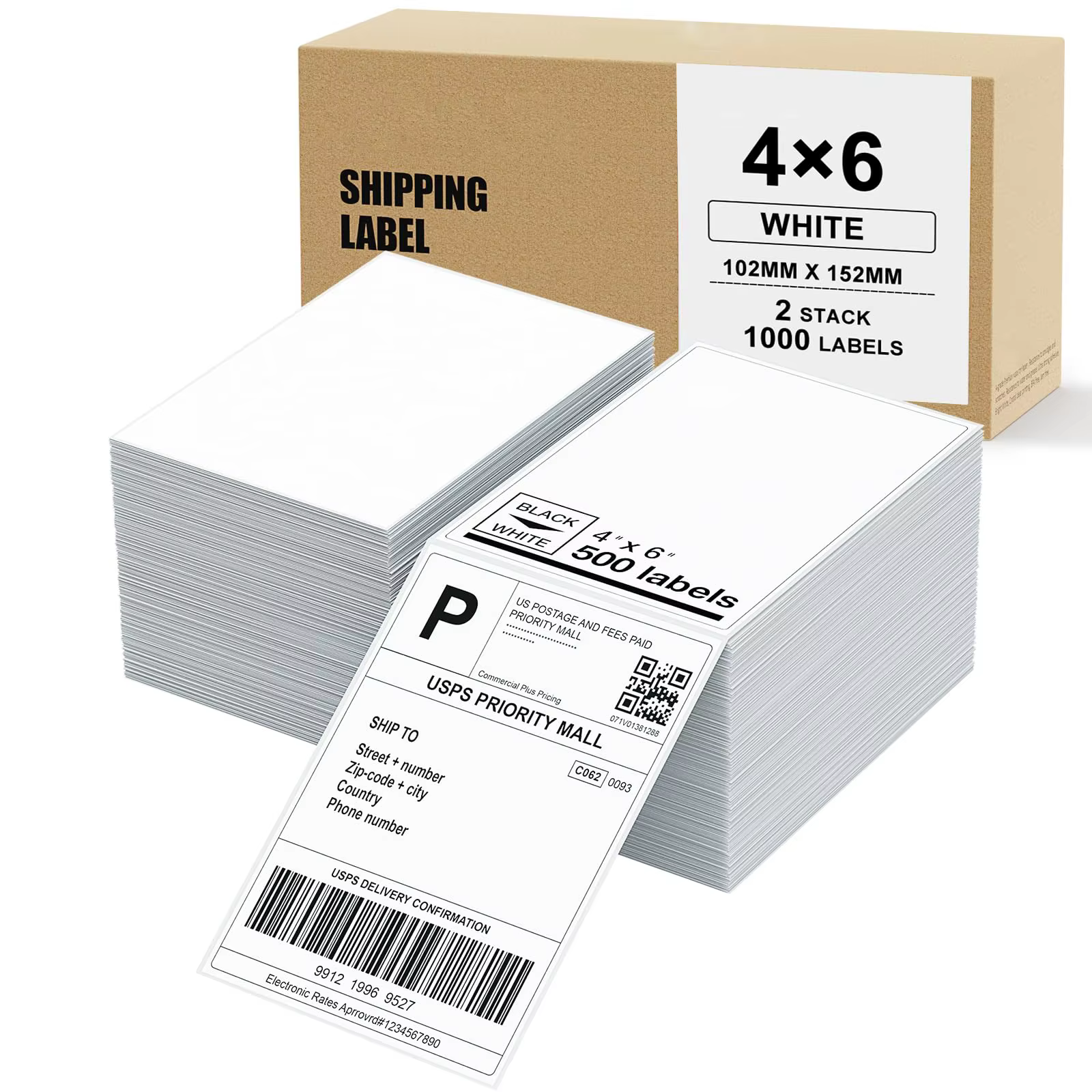 Fanfold 5000 Etiqueta Thermal Adesiva 10x15 Impresora Paper Printer 10x15 Adhesive Thermal Label Shipping 4x6 Thermal Labels details