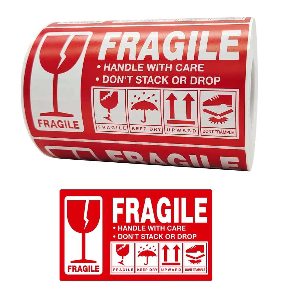 Fragile Labels Shipping Sensitive Labels Logistic Boxes Self Adhesive Labels manufacture
