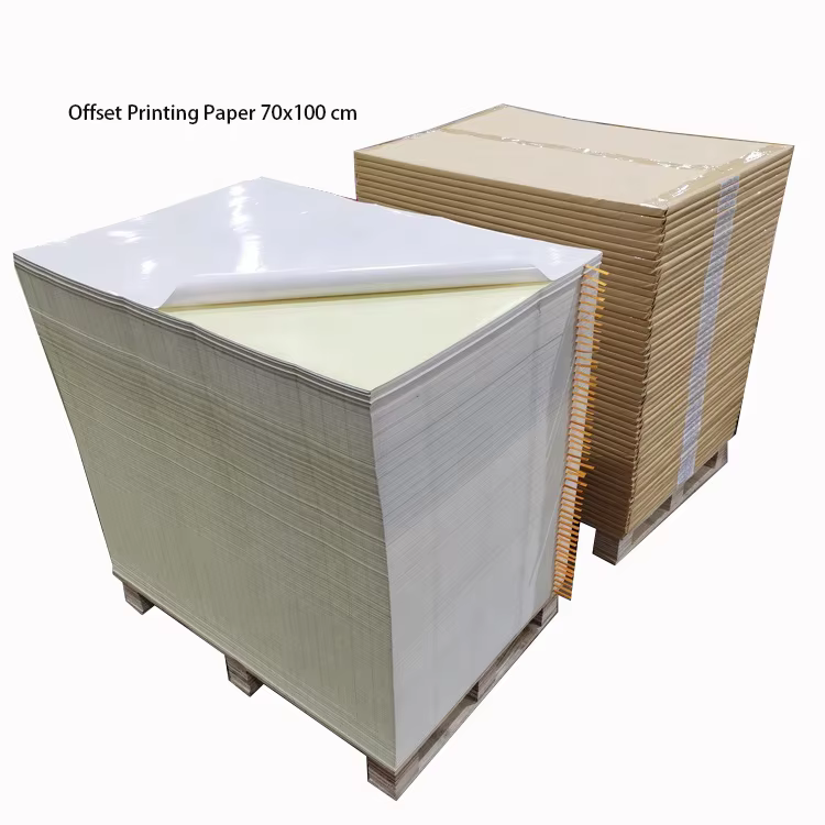 70*100 Cast Coated Sticker Paper Semi Glossy Adhes Paper Sheet Chromo Self Adhesive Double Layer Art Sticker Paper2