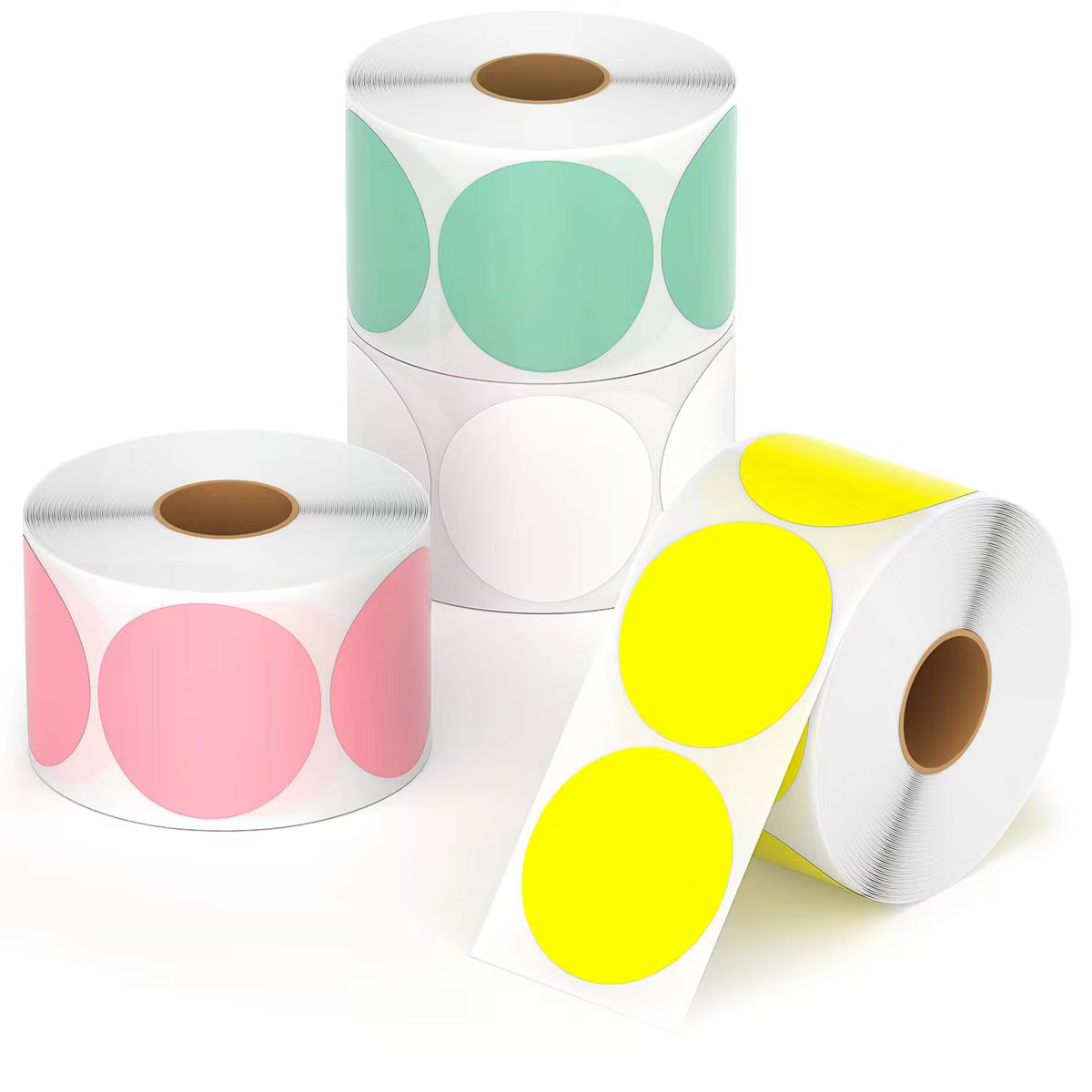 Colored Thermal Label Sticker 2 Inch Round Thermal Paper Roll Colorful Circle Label Sticker for Color Adhesive Label Printer supplier