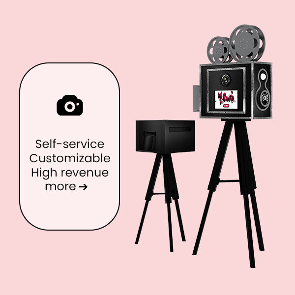 Wood grain triangle stand  15.6 inch mirror booth