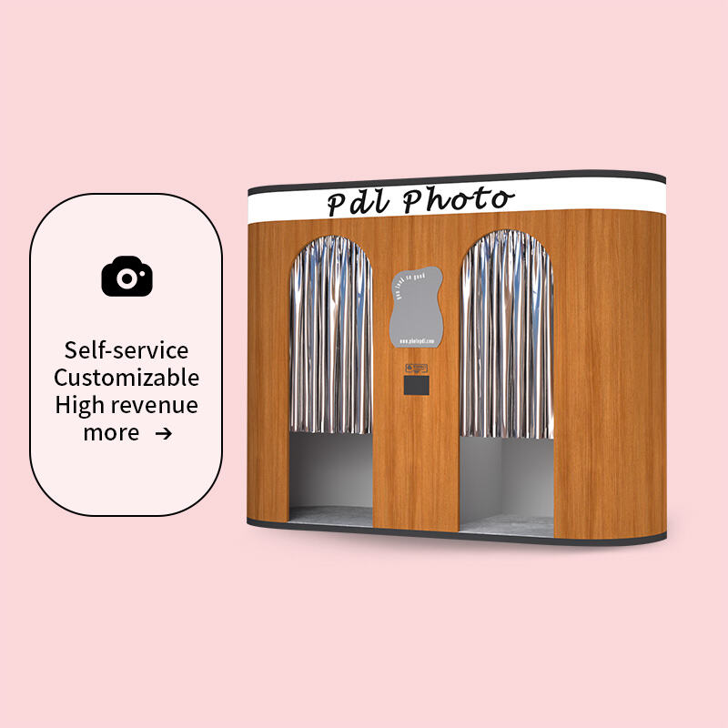PDL European and American retro style Photo Booth -Wood grain color（Double）