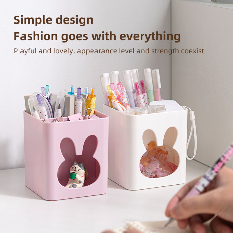 ITEM NO.5026 Product 2023 New Arrival Wholesale Support Custom Multi Function Makeup Brush Storage Box Office Desk Plastic Storage Pen Holder