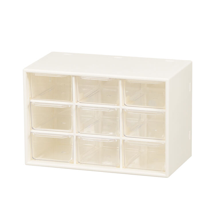 ITEM NO.329 Household Office 9-grid Organizer Desktop Stationary Makeup Jewely Storage Box with Clear Drawers