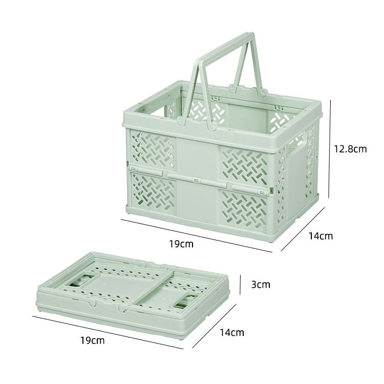 ITEM NO.7009 Factory New Product Creative Utility Container Organizer household Desktop Folding Storage Basket Plastic Collapsible Crate