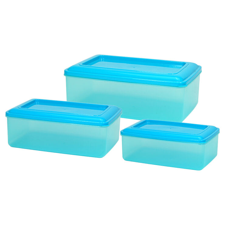 ITEM NO.327(1-3) Factory 3-Piece Set Rectangle Microwave Airtight Reusable Plastic PP Food Preservation Container Box