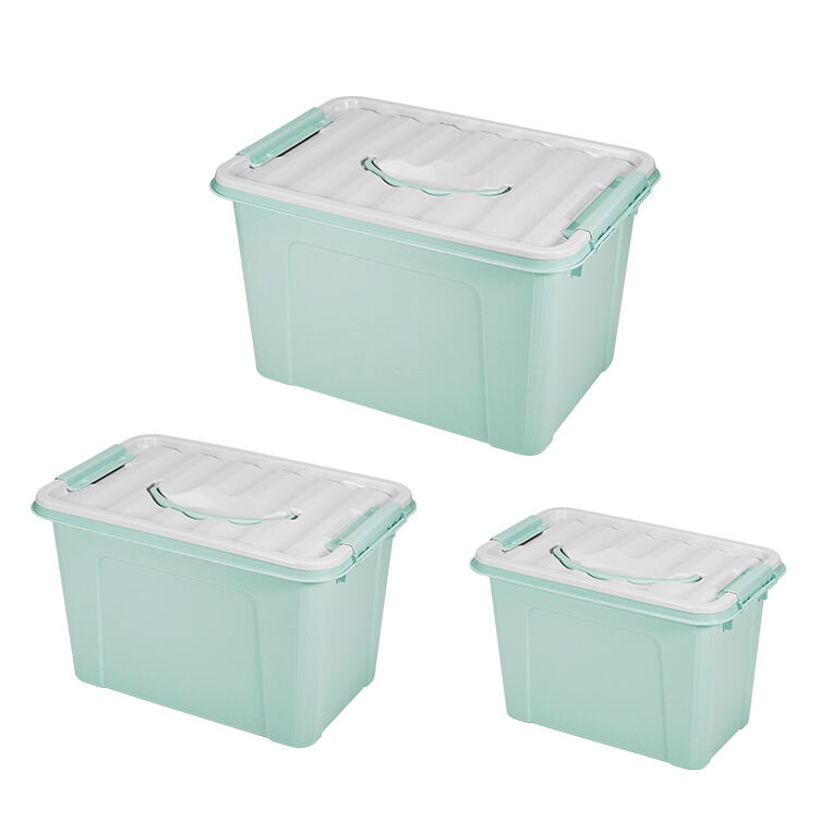 ITEM NO.5093(1-3) Factory 3 Size 7L 14L 25L Multifunction Clothes Organizer Airtight Plastic Storage Bins Boxes With Lid And Handle