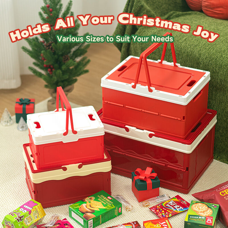 ITEM NO.8007 6007 6008 6009 Factory OEM/ODM Wholesale Premium 2026 New Eco-Friendly Durable Christmas Plastic Collapsible Gift Box Handle for Corporate
