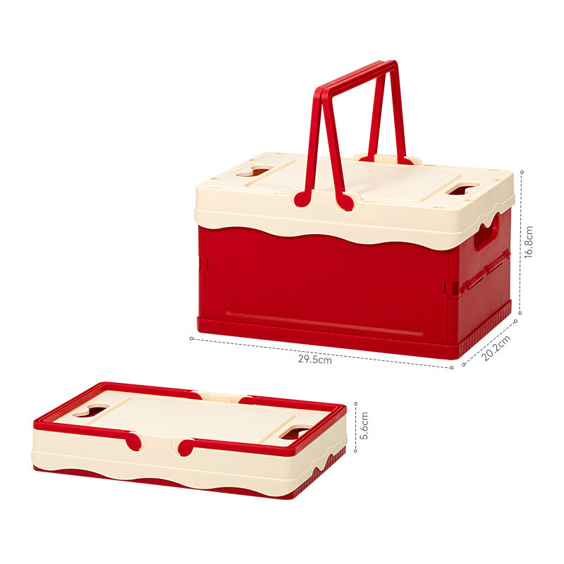 ITEM NO.6008 NEW ARRIVAL Large Size Household Durable Reliable Stackable Plastic Folding  Collapsible Storage Crate with Lid and Handle