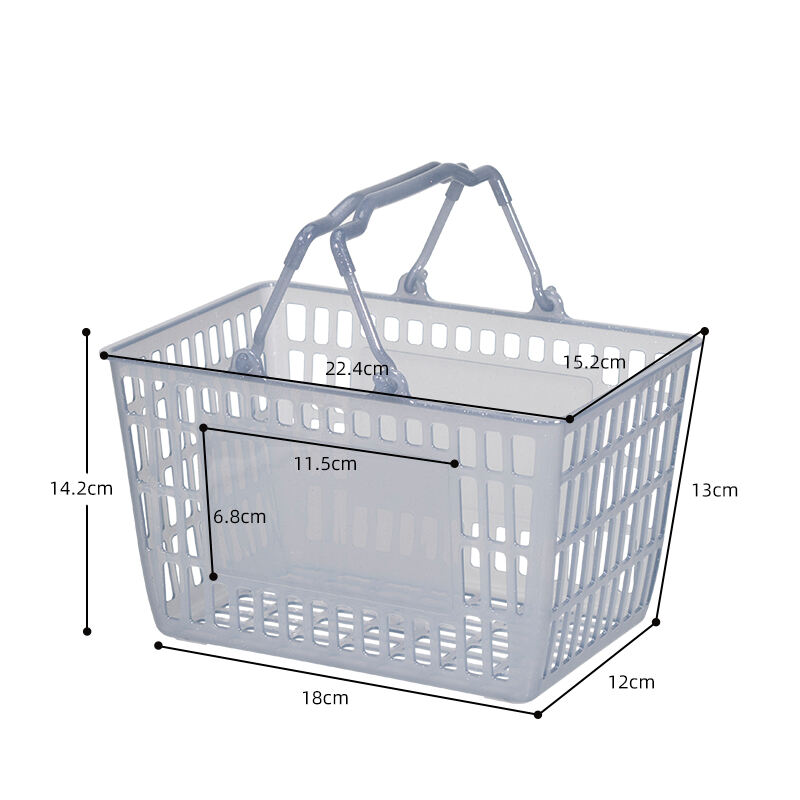 ITEM NO.5079 Factory Multipurpose Desktop Sundries Organizer Shopping basket Hollow Plastic Storage Basket with handle