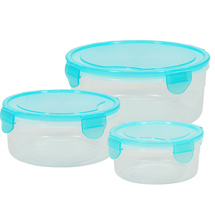 ITEM NO.3018(1-3)  Factory 3 Piece Set Airtight Bpa Free Refrigerator Organizer Bins Eco Friendly Microwave Safe Plastic Food Storage Containers