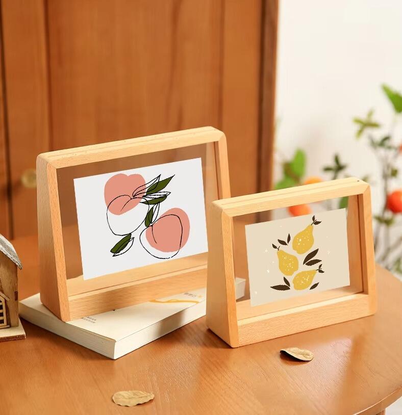 Wholesale Creative Wooden Photo Frame Table Display Custom Solid Wood Photo Frame Stand for Living Room factory