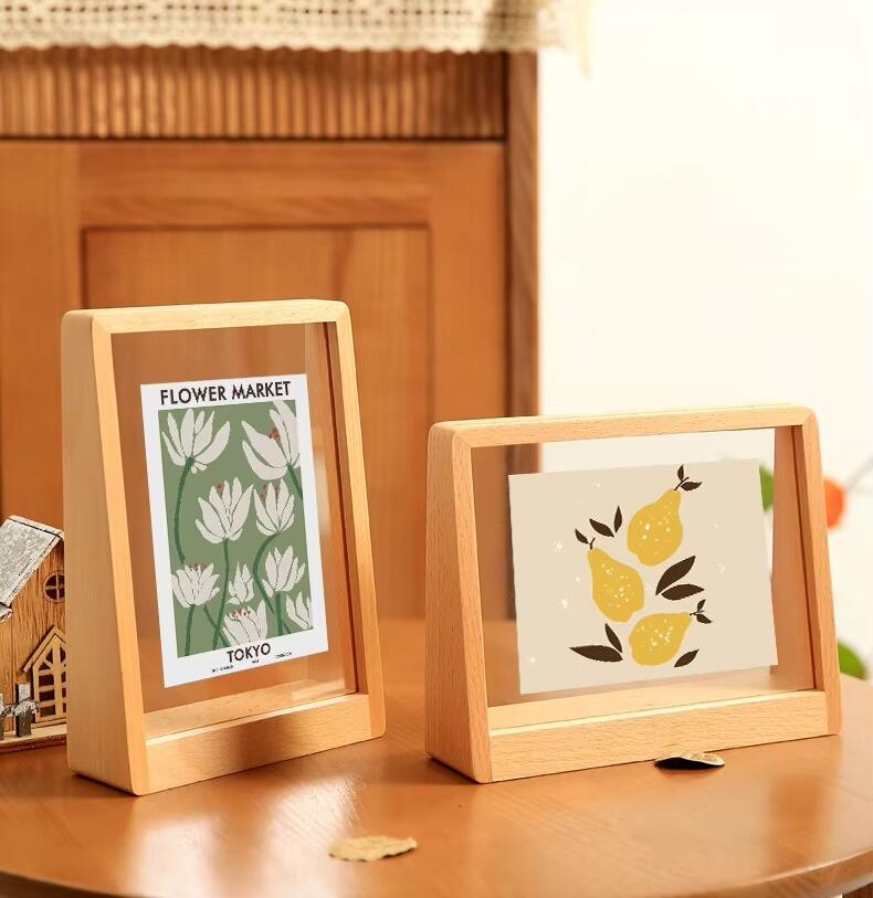 Wholesale Creative Wooden Photo Frame Table Display Custom Solid Wood Photo Frame Stand for Living Room manufacture