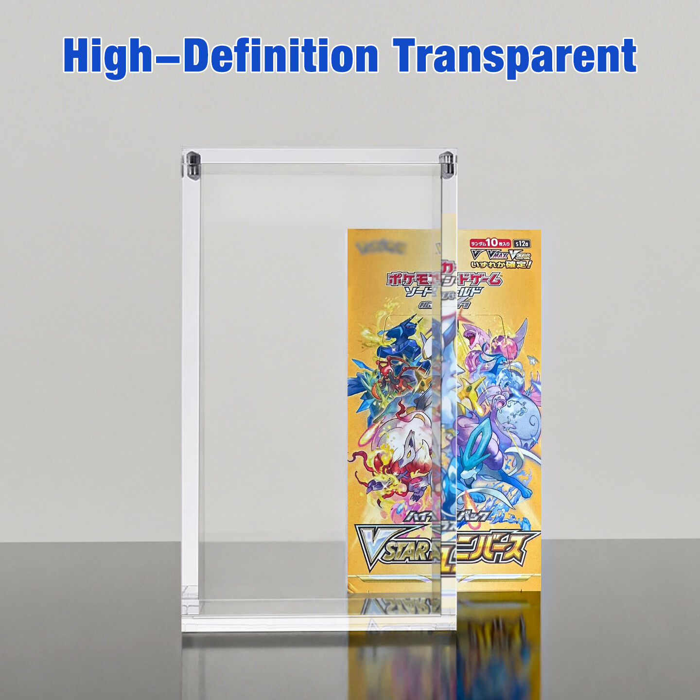 Modern Şeffaf Akrilik TCG Koruma Sergi Kılıfı, Japonca Pokémon 10’luk Booster Kutusu için Güvenilir Manyetik Kapaklı