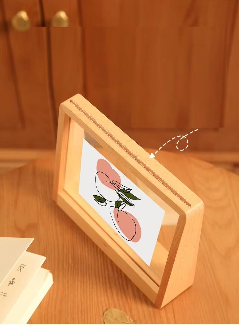 Wholesale Creative Wooden Photo Frame Table Display Custom Solid Wood Photo Frame Stand for Living Room factory