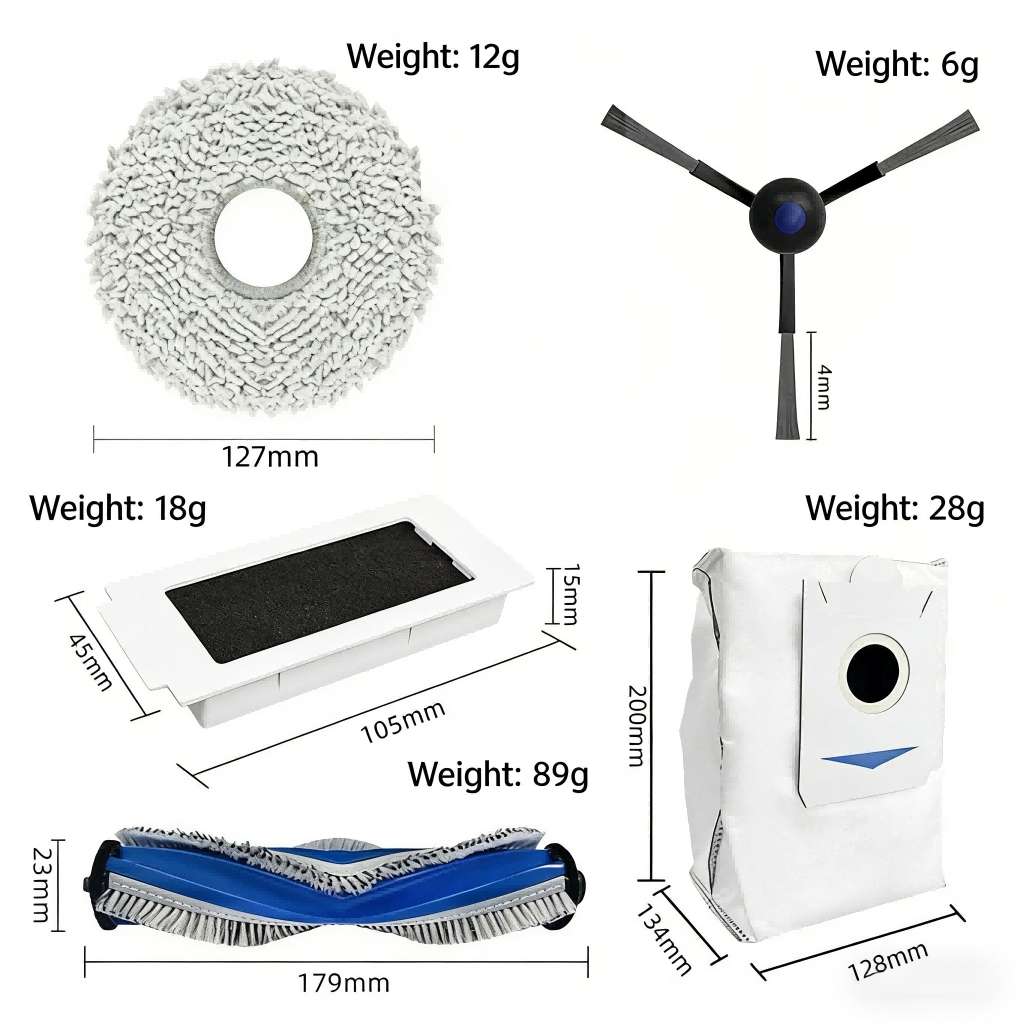 Suitable for Cobos Sweeper T30S/ T30S COMBO Accessories Main Brush Edge Filter Dust Bag Cloth Consumables
