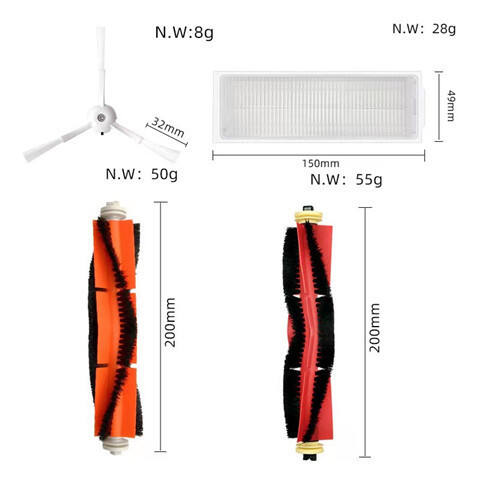 Adapted to Sweeping Robot Stone S50/T6/T7 Xiaomi Home 1S/2 Generation Filter Cloth Edge Brush Roller Brush Accessories