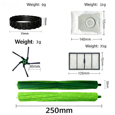 Applicable to irobot Robert S9 + Sweeping Robot Accessories Main Brush Side Brush Consumables Dust Bag Filter Screen
