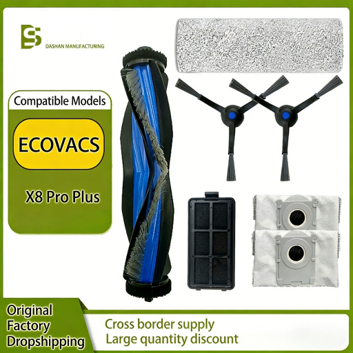 Suitable for Cobos X8 Pro Plus Sweeping Robot Accessories Roller Brush Edge Brush Filter Mop Dust Bag
