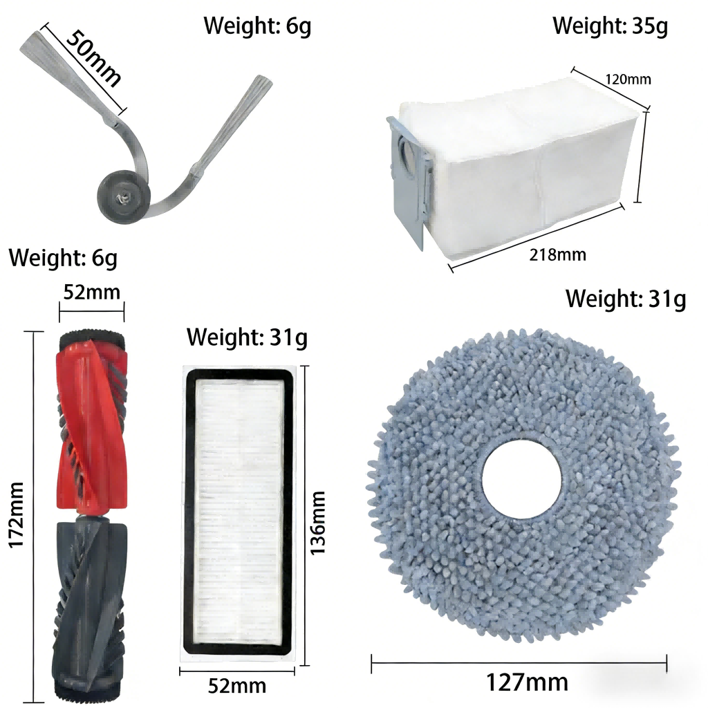 Suitable for Roborock P20Pro/G20S Ultra Sweeping Robot Accessories Side Brush Rag Dust Bag Filter Roller Brush