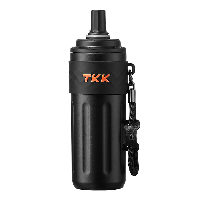 TKK 500ml Çift Duvarlı Yalıtımlı Taşınabilir Spor Salonu Su Şişeleri Silikon Pipetli